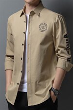 秋季长袖衬衫男士免烫纯棉春秋2023新款刺绣中年商务休闲衬衣服，男装衬衫，电商B212（原钱塘6029）