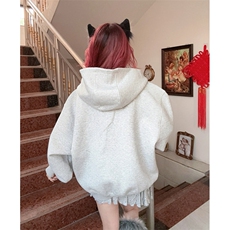 抖音得物高品质秋冬美式高街重磅结构辑明线纹理连帽卫衣外套W111，男装卫衣，电商A486