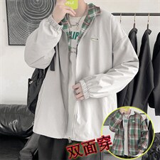 韩版原宿风冬街头双面穿夹克ins情侣休闲炸街痞帅外套W1293-P58，男装夹克，星座512-4