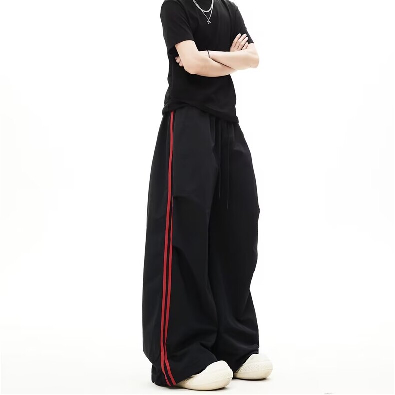 AK2148-P42双红条休闲直筒宽松男女同款运动裤图片