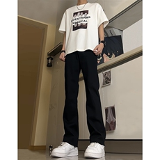 现货主推破洞弹力渐变大码直筒微喇毛边牛仔裤K860-K861-K866-P50，男装牛仔裤，星座205