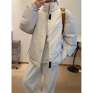 现货美式高街休闲夹克冬季立领纯色三防户外工装加厚棉服外套图片
