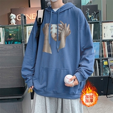 韩版ins潮流发泡印花情侣嘻哈连帽卫衣美式宽松上衣W5228-P30，男装卫衣，星座512-3