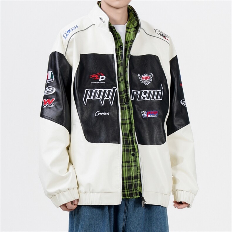 个性拼接皮衣机车服JK2168-P100,男装皮衣,星座210-1