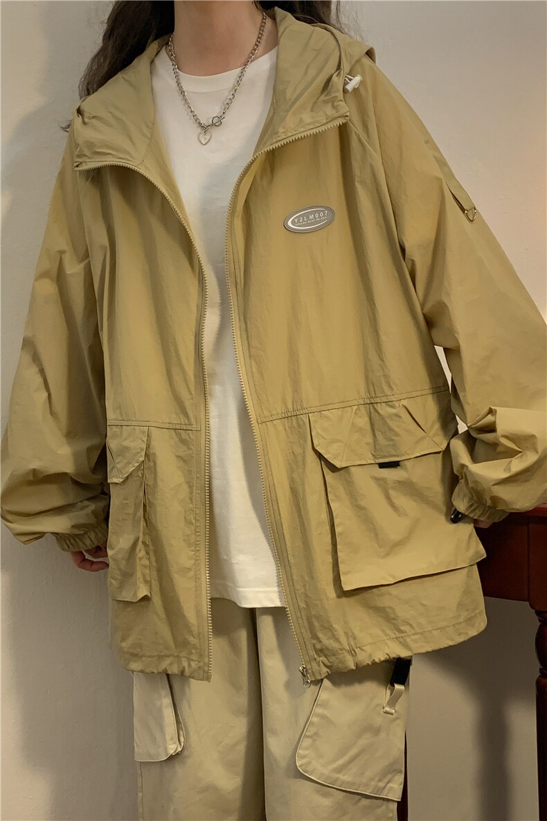 1中性连帽工装大口袋大码M-5XL户外潮牌防晒服男FS77009特P39控78,男装夹克,星座226-2