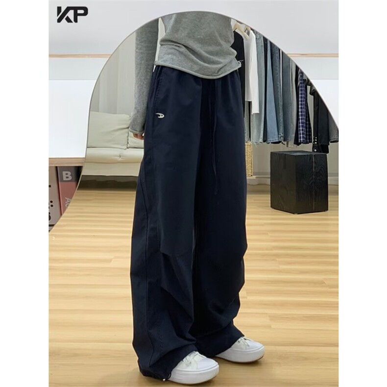 1506-1/K30551/P40新款宽松休闲裤男韩版潮流百搭裤子阔腿拖地裤图片