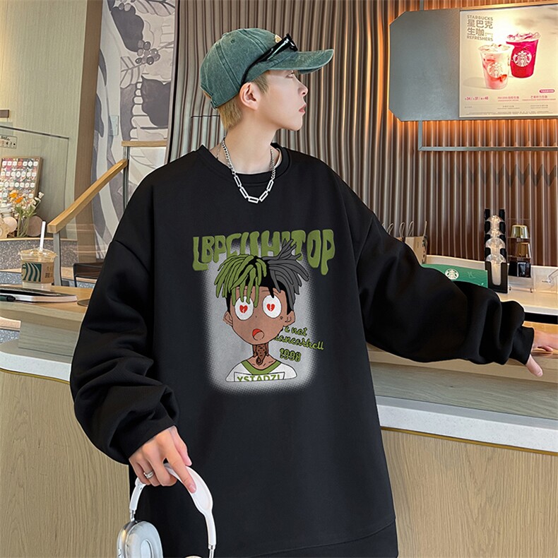 已注册直播抖音供得物品质重磅菠萝格圆领宽松男卫衣W2006P45,男装卫衣,电商C408(原B339-1)