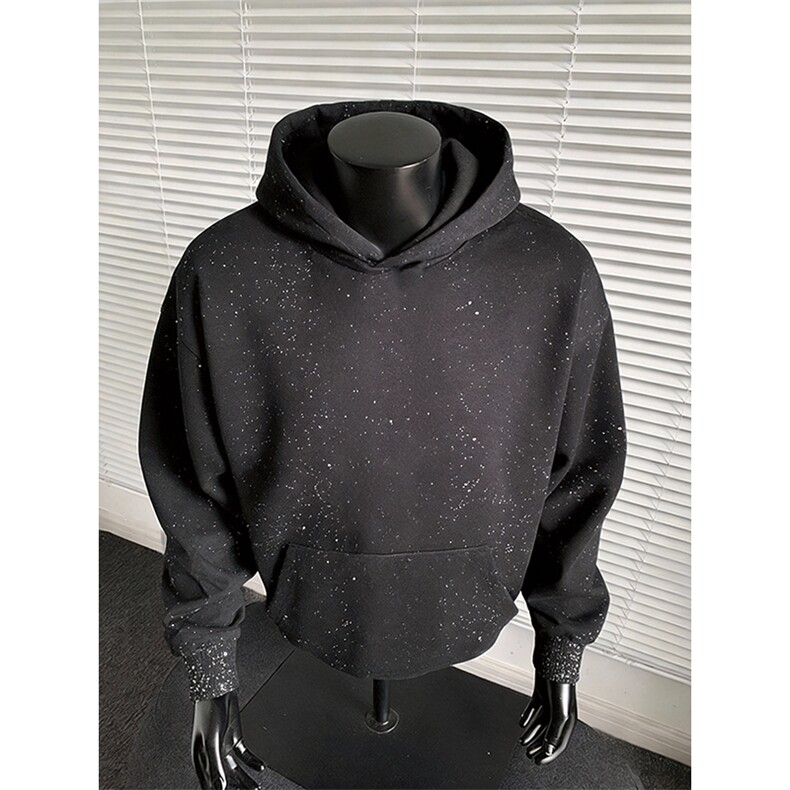抖音得物高品质二开26春装美式高街结构满天星连帽卫衣外套CM10,女装短外套,电商A486