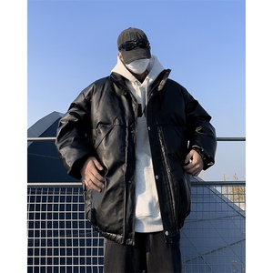 F39-P85 美式复古ins机车风皮衣秋冬新款纯色嘻哈夹克外套上衣,男装皮衣,星座512-6