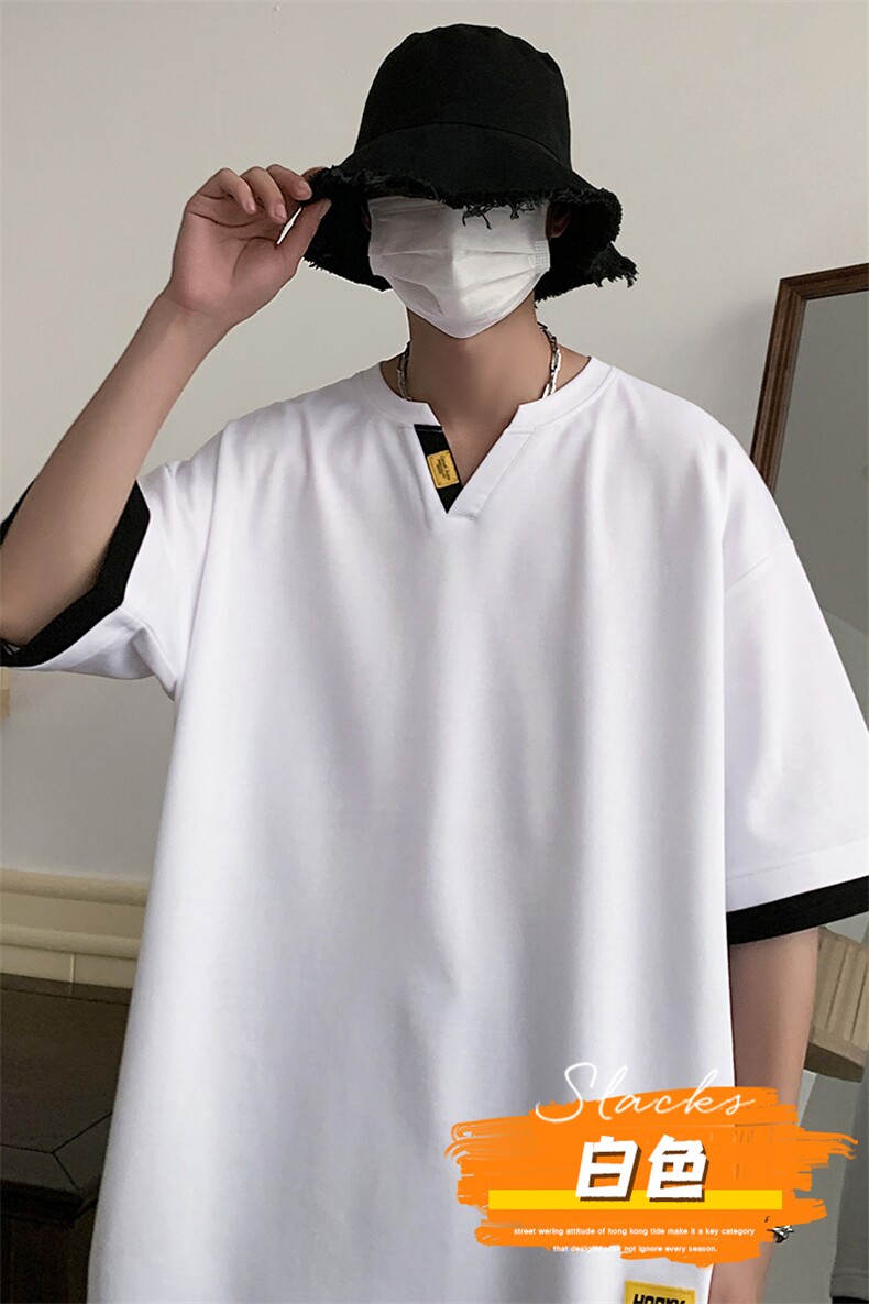 冰氧仿棉短袖港风夏季休闲百搭假两件男上衣TC3153-P28控48,男装T恤,星座717