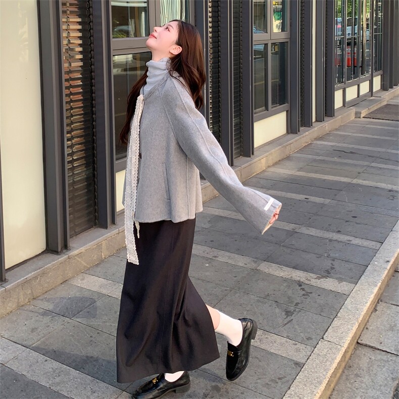 现货双面羊毛呢主推款蕾丝蝴蝶结羊毛女士短外套,女装毛呢外套,SL