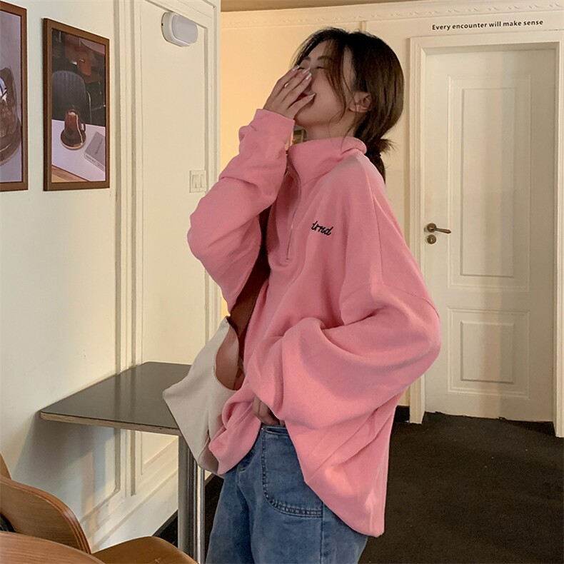 320克加绒大码宽松立领拉链卫衣女长袖oversize外套女E638-P50,女装短外套,星座911-2(原星座613-2）