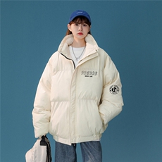 中性风23冬季情侣立领潮流美式印花加厚羽绒服外套YR219P195控258，男装羽绒服，电商A247