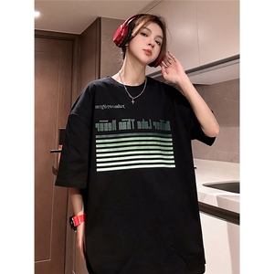 1中性条纹印花设计潮大码M-5XL短袖T恤男DT77773P18块特价控38图片