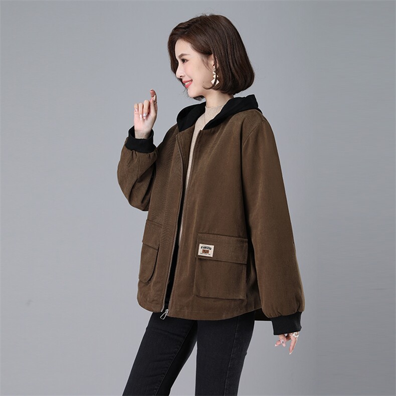 747款休闲短款小棉袄加绒加厚派克服宽松加厚短款，女装派克服，秋牧寒烟