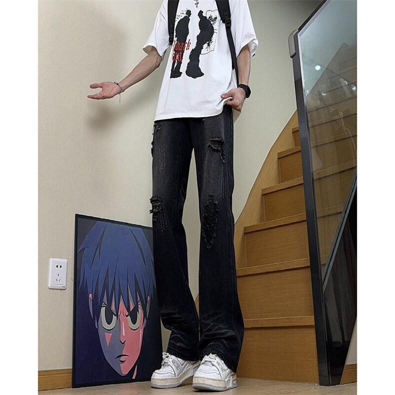 美式高街ins小众破洞牛仔裤货号K755P6578,男装牛仔裤,电商A063
