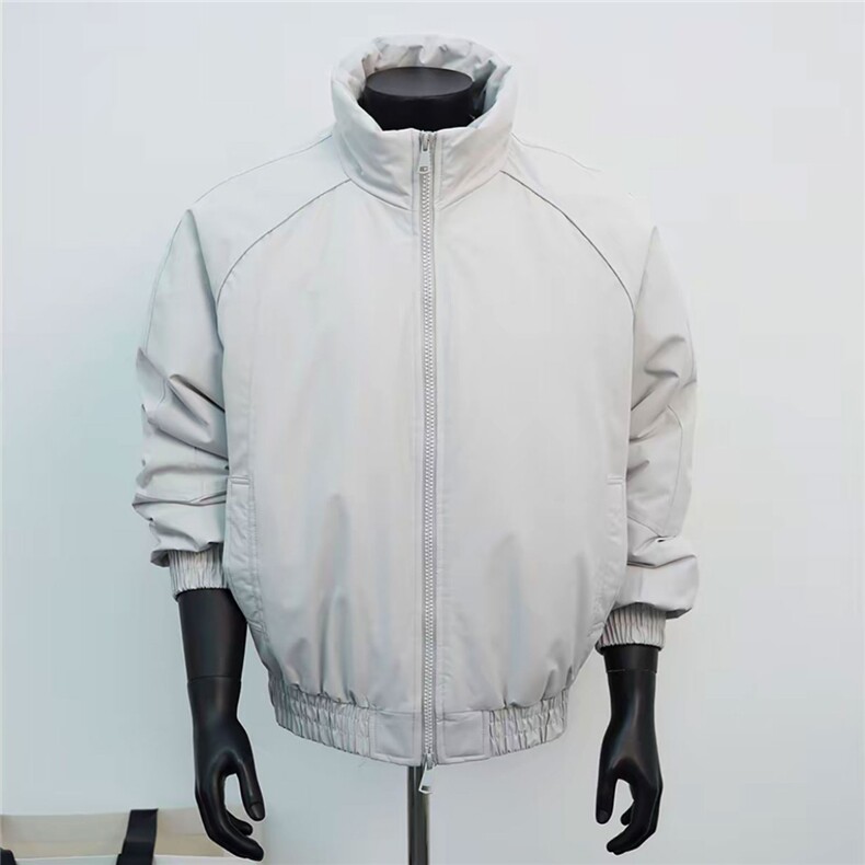 现货双拉链三防立领棉服男女美式高街飞行夹克宽松加厚棉衣冬，男装夹克，电商A486