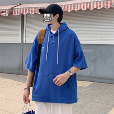 特P38控68华夫格冰丝连帽短袖男夏季外套中性宽松LM01，女装短外套，电商B370