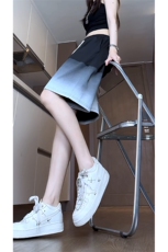 现货供视频~渐变色短裤情侣宽松直筒运动五分裤A456特P30，男装牛仔裤，电商A309