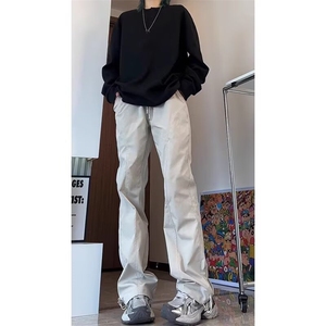休闲裤男款宽松潮牌运动裤新款直筒裤子513ACK2432P33图片