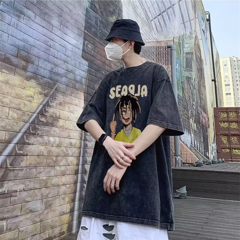 卡通印花短袖t恤男韩版潮流ins美式潮牌体恤夏季百搭宽松半袖上衣,男装T恤,星座601-1