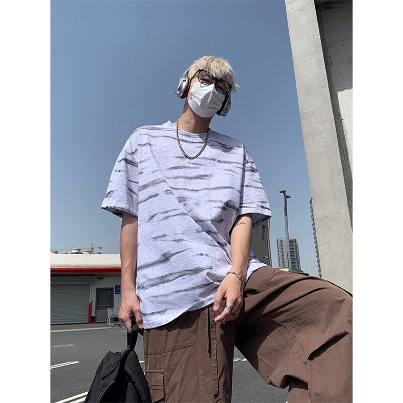 夏季潮牌扎染短袖T恤男宽松大码美式半袖体恤衫T3649-特价P30,男装T恤,电商A007
