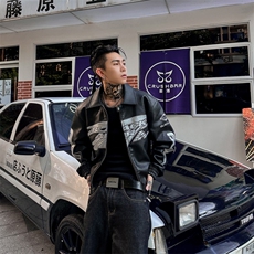 W11101-P90网图现货春季新款美式PU皮高街重工刺绣夹克机车外套，男装夹克，星座1608