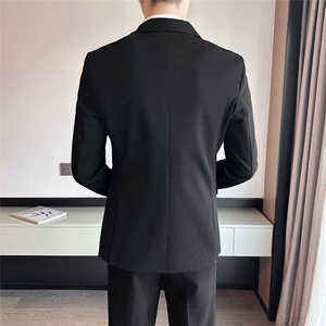 痞帅气质双排扣西装潮流商务正装休闲新郎结婚礼服西服外套XY220图片