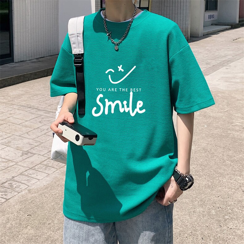 ！2023夏季男士华夫格短袖T恤透气潮牌情侣半袖TXH202P25,男装T恤,电商B220