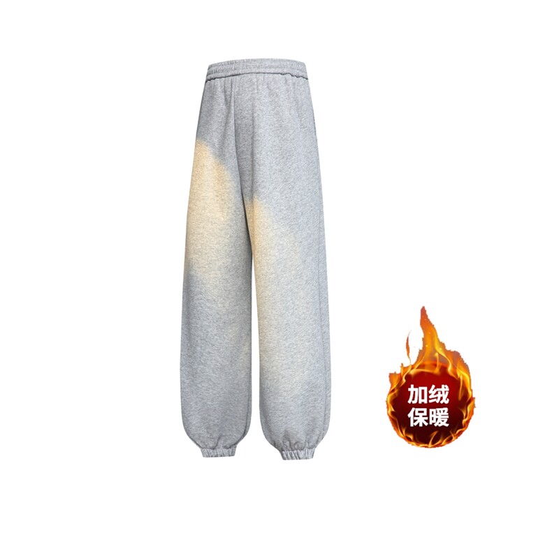得物抖音二开大货在仓纯色加绒加厚400G卫裤束脚休闲裤K2501-P45,男装休闲裤,星座201-4