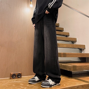 8XL-M高街做旧闪电纹牛仔裤大码潮牌美式复古扎染裤子NZ9006/P65图片