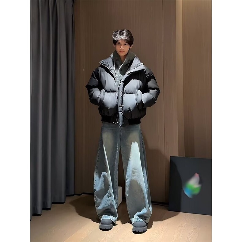 简约立领sorona棉服复古宽松保暖棉衣休闲灯芯绒面包服外套男,男装棉衣,星座506A
