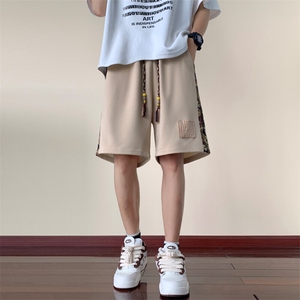 风短裤男夏季美式复古拼接五分裤潮牌宽松大码XZ102B-1DK509P25图片