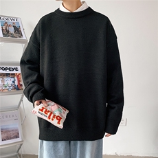 1港风宽松中性情侣潮流纯色大码M-5XL毛衣男外套7979P45加绒P55，男装针织衫/毛衣，星座226-2