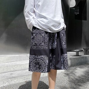 印花短裤宽松夏季男士5分冰丝沙滩宽松休闲裤A125-6610-P25图片