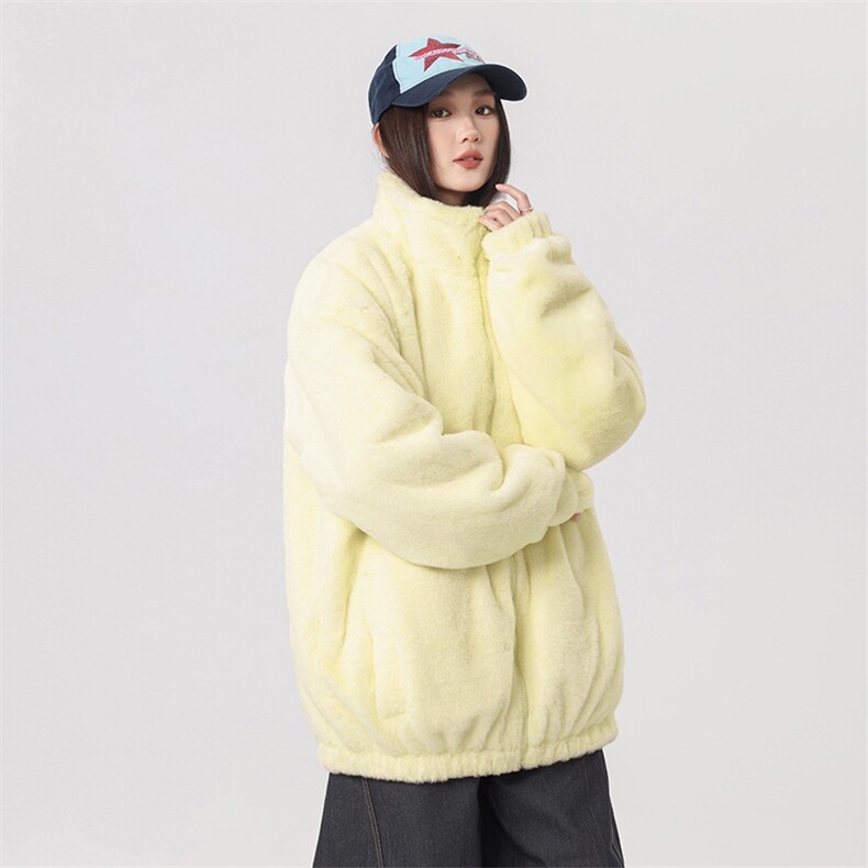 冬季新款仿兔毛棉衣加厚宽松立领拉链休闲情侣D2660-TP60128,男装棉衣,电商A102