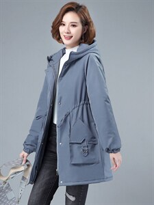 棉衣女中长款加厚羽绒棉服女韩版冬季外套女士棉袄夹棉外套图片