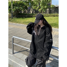 潮流美式街头创意印花开衫连帽卫衣春秋冬季宽松百搭拉链外套，女装短外套，星座506A