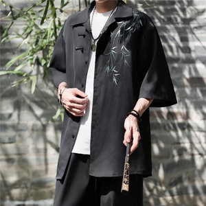 衬衫男士短袖韩版潮流文艺帅气2024夏季ins宽松外套CY736-P41图片