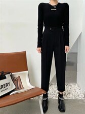 2021秋季新款韩版休闲高腰设计显瘦小脚直筒裤ins潮，其它，L·H·X