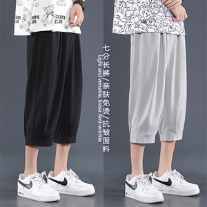 速干运动七分裤男夏季冰氧薄款潮牌宽松过膝休闲裤2077-特批-20图片