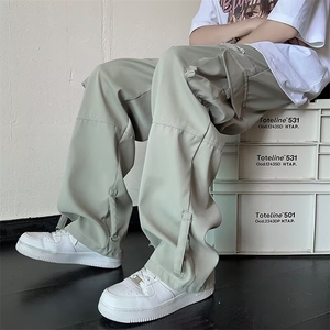 日系复古工装裤子男夏季潮牌宽松感多口袋休闲阔腿拖地裤F19/P40图片