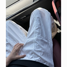 美式高街白色伞兵裤男女薄款夏季宽松阔腿运动休闲长裤CK244-P48，男装休闲裤，星座1008