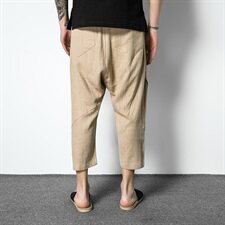 2021素面新夏季舒适立体剪裁八分麻裤男装男款舒适麻裤D309P50，男装休闲裤，星座312B-2