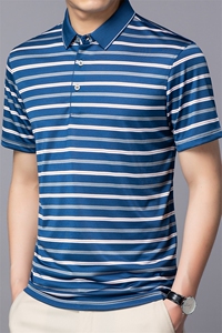夏季新款男士翻领短袖t恤中年有领男装上衣服休闲POLO衫图片