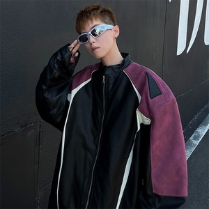 美式PU皮外套女秋冬季新款机车服加厚情侣夹克棉衣男Y156/P84图片