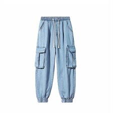 秋冬新款港风工装牛仔裤男潮牌宽松休闲束脚裤子韩版潮k1801-p45,男装牛仔裤,星座1008-2