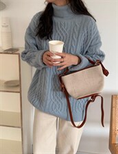 冬季高领花毛衣，女装针织衫/毛衣，周青