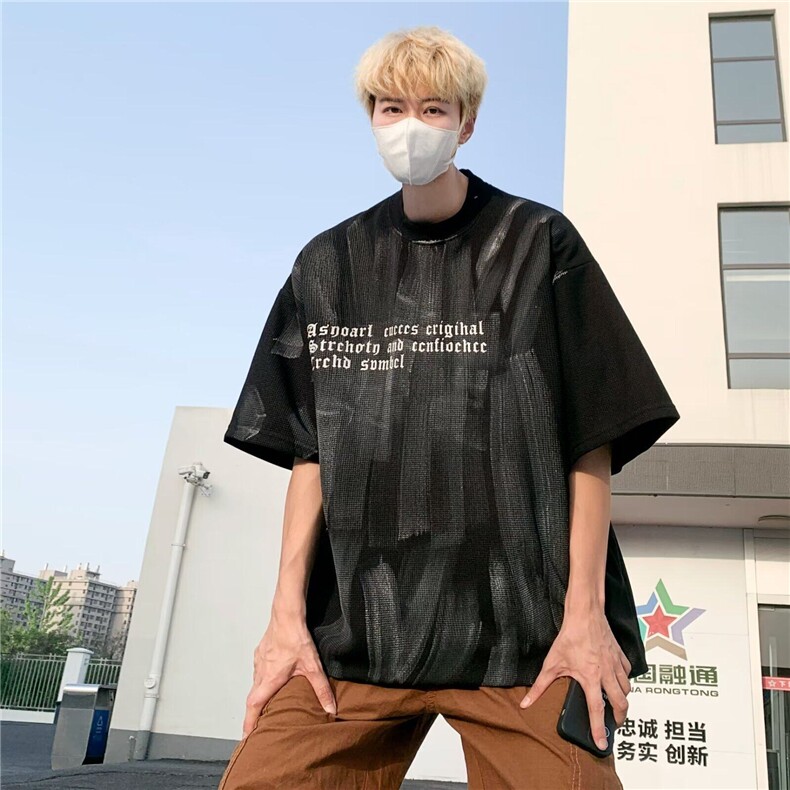 DT5569-P35T恤青春流行短袖男圆领原宿标准潮男时尚潮牌夏季潮流图片