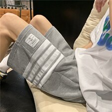 夏季条纹五分短裤男百搭运动沙滩裤宽松直筒休闲卫裤K2851-P25，男装休闲裤，星座512-2